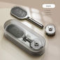 Black Premium Self-Cleaning Hair Brush Set with Stand - Anti-Static Detangling & Scalp Massage Paddle Brush