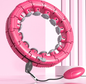 Rose Red 21 Sections Adjustable Smart Hula Hoop with Weighted Ball - Never-Fall Fitness Ring with Massage Nodes for Core Training