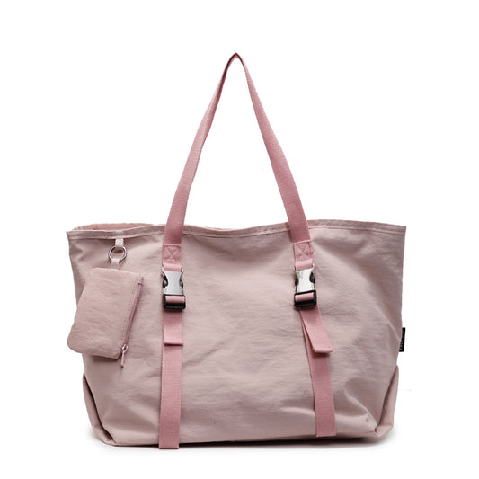 Pink Modern Utility Tote Bag for Women - Large Capacity Shoulder Bag with Detachable Pouch for Work, School & Travel