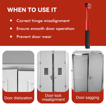 Heavy-Duty 4-in-1 Door Hinge Adjustment Tool - Wrench for Aligning & Lifting Sagging Doors