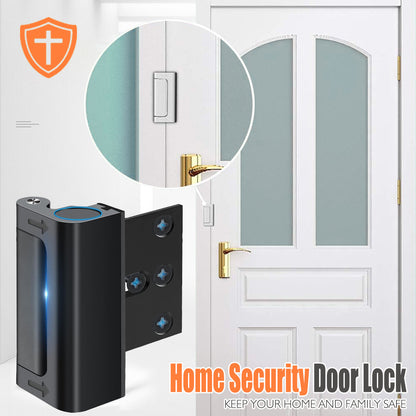 Silver Heavy-Duty Hotel Style Security Door Lock - Childproof Door Reinforcement Latch for Home Safety
