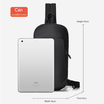 Pink Minimalist Anti-Theft Sling Bag for Men & Women - Water-Resistant Crossbody Chest Pack, Fits 9.7-inch Tablet