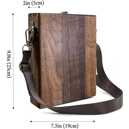 Vintage Writer's Wooden Messenger Box - Artisan Crossbody Satchel for Artists and Creatives