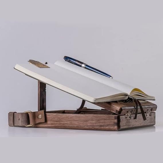 Vintage Writer's Wooden Messenger Box - Artisan Crossbody Satchel for Artists and Creatives