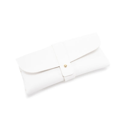 3-Piece White Chic & Sleek PU Leather Soft Eyeglass Case - Protective Pouch for Sunglasses & Reading Glasses
