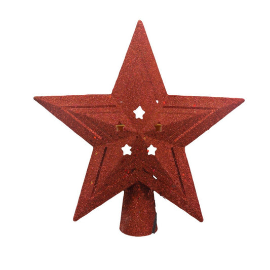 Red Sparkling LED Christmas Tree Top Star with Projection