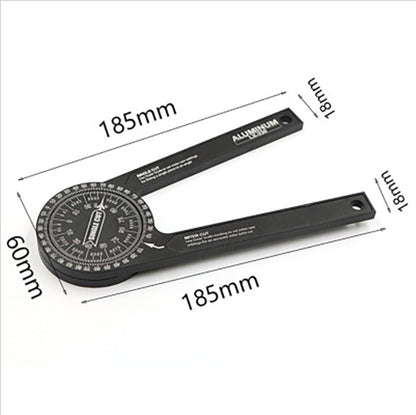 Red Precision 360-Degree Miter Saw Protractor - Aluminum Alloy Angle Finder for Woodworking & Carpentry
