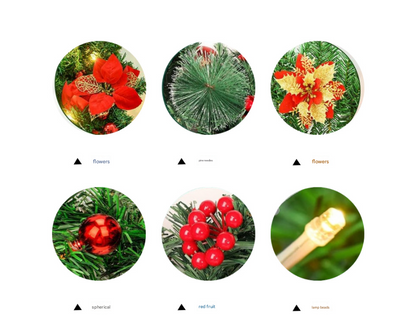 Silver Festive Pre-Lit Christmas Garland - 2.7M / 9FT Holiday Decoration with Warm LED Lights, Poinsettias & Berries