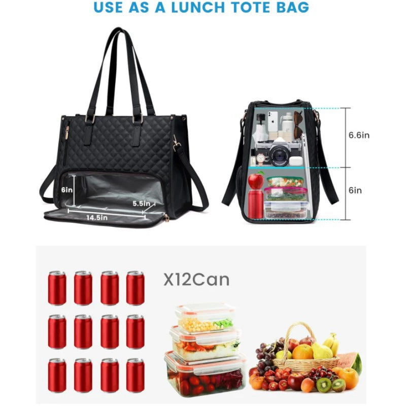 Brown Insulated Lunch Bag and Laptop Cooler - Perfect for Keeping Food Fresh