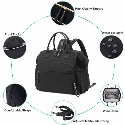 Pink Large Capacity Waterproof Baby Diaper Bag with Anti-Theft Pocket - Mommy Bag for Children's Folding Stroller Storage