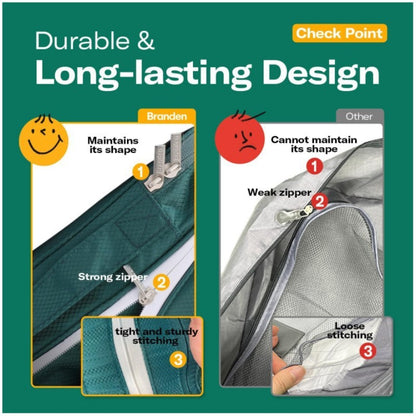Beige Durable Double-Zipper Expandable Water-Resistant Thick and Thin Clothing Storage Bag - Size 40*30*15CM