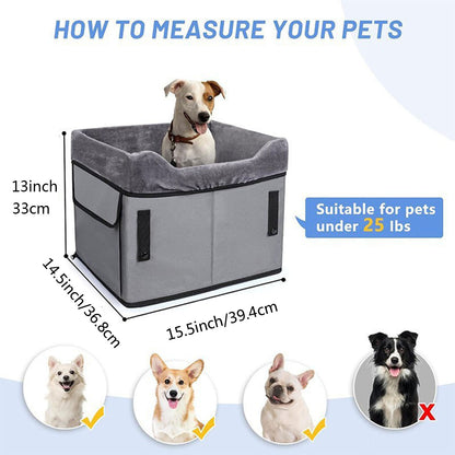 Black Car Pet Pad - Portable Dog Booster Seat for Safe and Comfortable Travel