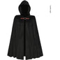 Black Shadow Wanderer Hooded Cape - Premium Velvet Robe for Jedi, Wizard & Medieval Cosplay