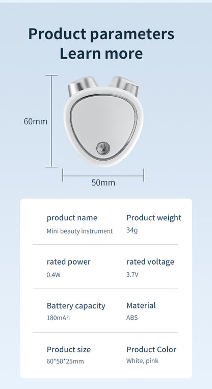 White EMS Microcurrent Facial Lifting Massager - Skin Tightening & Sculpting Beauty Tool
