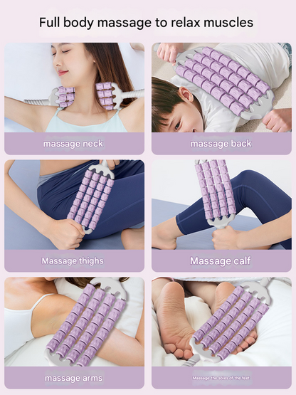 Purple Four-Row Bendable Massage Roller - Muscle Relaxation and Sensory Integration Training for Children