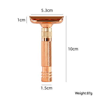 Black Premium Adjustable Double Edge Safety Razor Kit - 8-Setting Precision Shave with Stand & 5 Blades