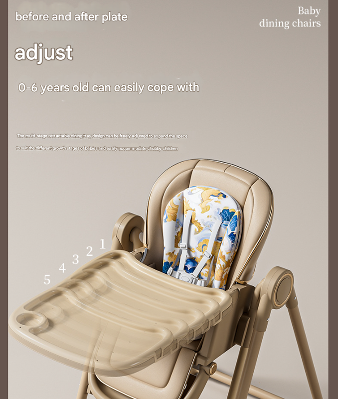 Mica ash 3-in-1 Convertible Baby High Chair - Adjustable, Foldable Feeding Seat with Rocking Function and Wheels