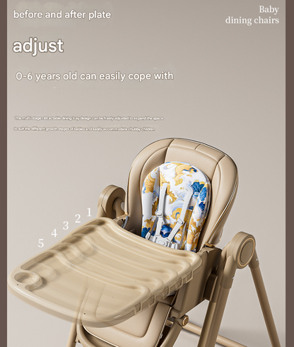 Mica ash 3-in-1 Convertible Baby High Chair - Adjustable, Foldable Feeding Seat with Rocking Function and Wheels