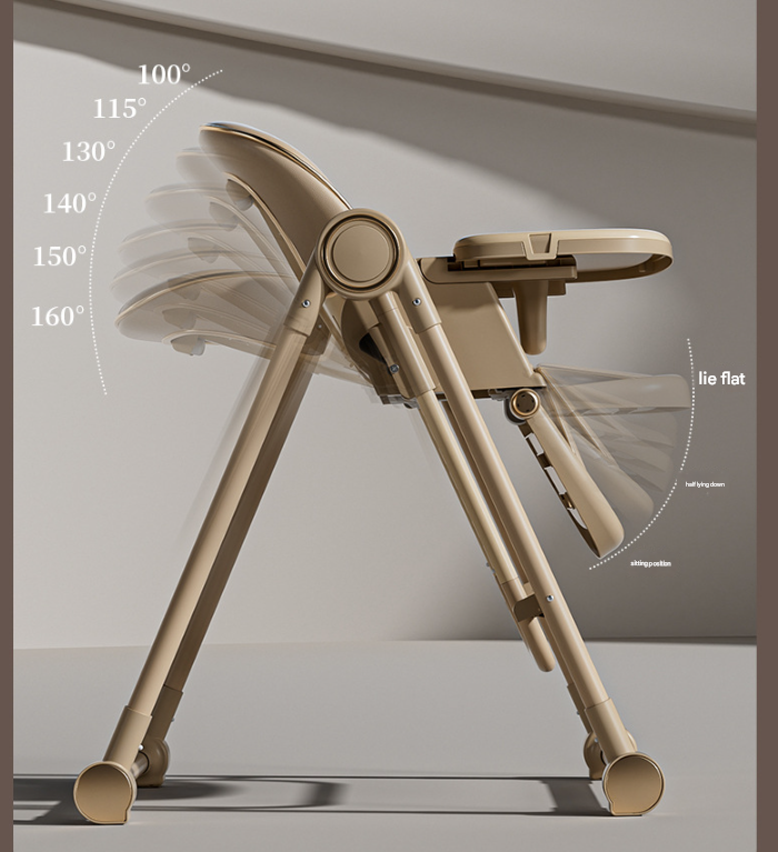 Mica ash 3-in-1 Convertible Baby High Chair - Adjustable, Foldable Feeding Seat with Rocking Function and Wheels