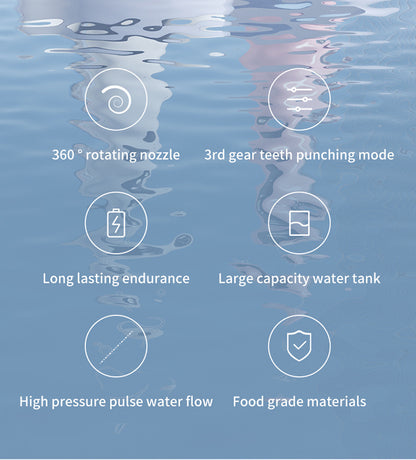Black Cordless Water Flosser & Oral Irrigator - Portable Teeth Cleaner with 3 Modes & 4 Jet Tips