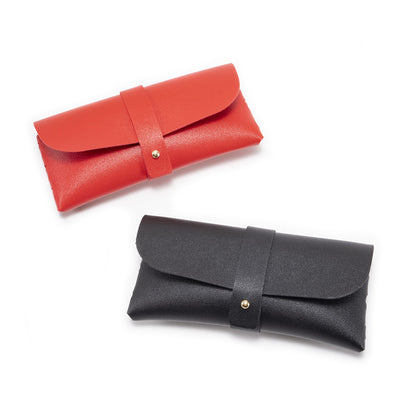 3-Piece Yellow Chic & Sleek PU Leather Soft Eyeglass Case - Protective Pouch for Sunglasses & Reading Glasses