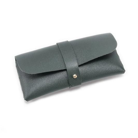 3-Piece Green Chic & Sleek PU Leather Soft Eyeglass Case - Protective Pouch for Sunglasses & Reading Glasses