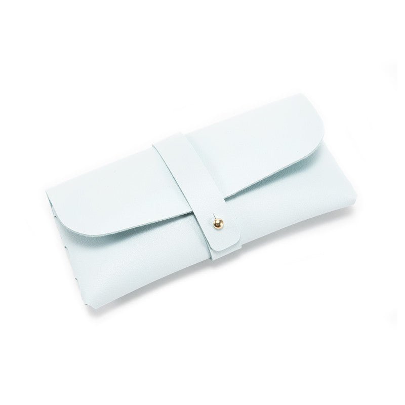 3-Piece Sky blue Chic & Sleek PU Leather Soft Eyeglass Case - Protective Pouch for Sunglasses & Reading Glasses