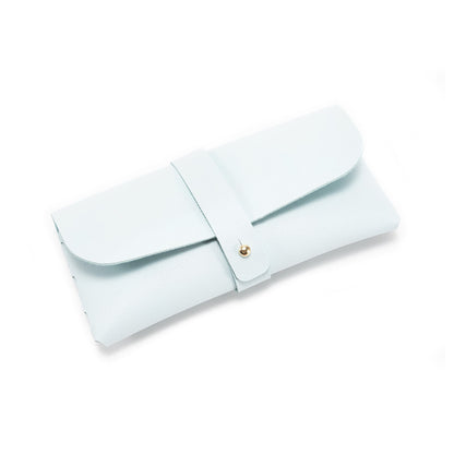3-Piece Sky blue Chic & Sleek PU Leather Soft Eyeglass Case - Protective Pouch for Sunglasses & Reading Glasses