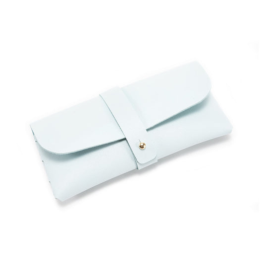 3-Piece Sky blue Chic & Sleek PU Leather Soft Eyeglass Case - Protective Pouch for Sunglasses & Reading Glasses