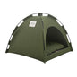 Green Premium Portable Pet Tent Bed with Cooling Mat - Breathable Foldable Outdoor Indoor Cat Dog House Shelter for Summer(Size: M)
