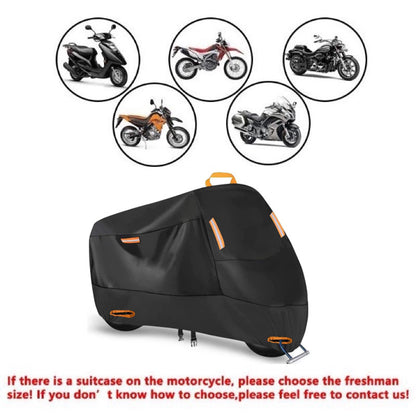 Heavy Duty 212D Waterproof Motorcycle Cover - All Season Outdoor Protection with Lock Holes & Windproof Buckles(Size: 2XL)