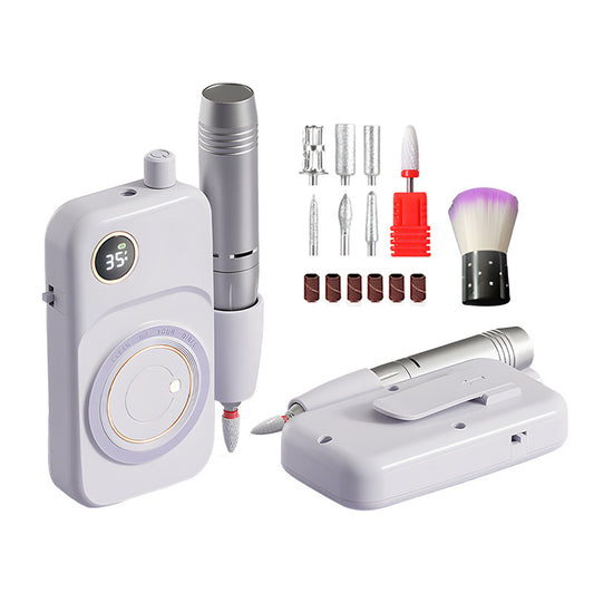 Professional Electric Nail Drill Machine Kit - 35000RPM, 10H Battery, LED Display, 35 Speeds & Multiple Bits(purple)