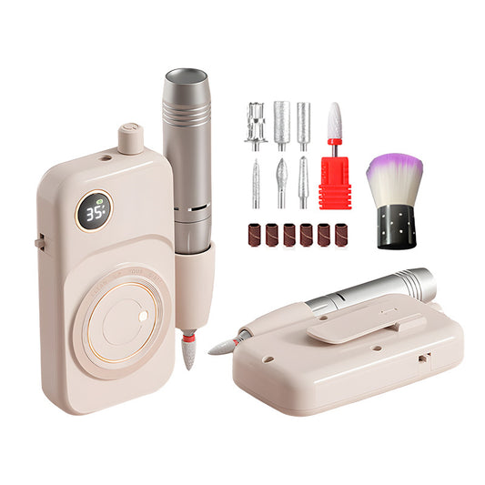 Professional Electric Nail Drill Machine Kit - 35000RPM, 10H Battery, LED Display, 35 Speeds & Multiple Bits(pink)