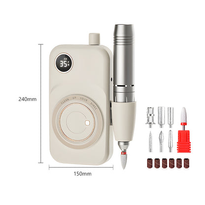 Professional Electric Nail Drill Machine Kit - 35000RPM, 10H Battery, LED Display, 35 Speeds & Multiple Bits(pink)