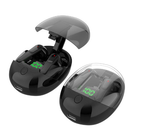 WS Bluetooth 5.3 Earbuds with Pop-Up Lid Case & LED Display - Touch Control, Single/Dual Ear Use(black)