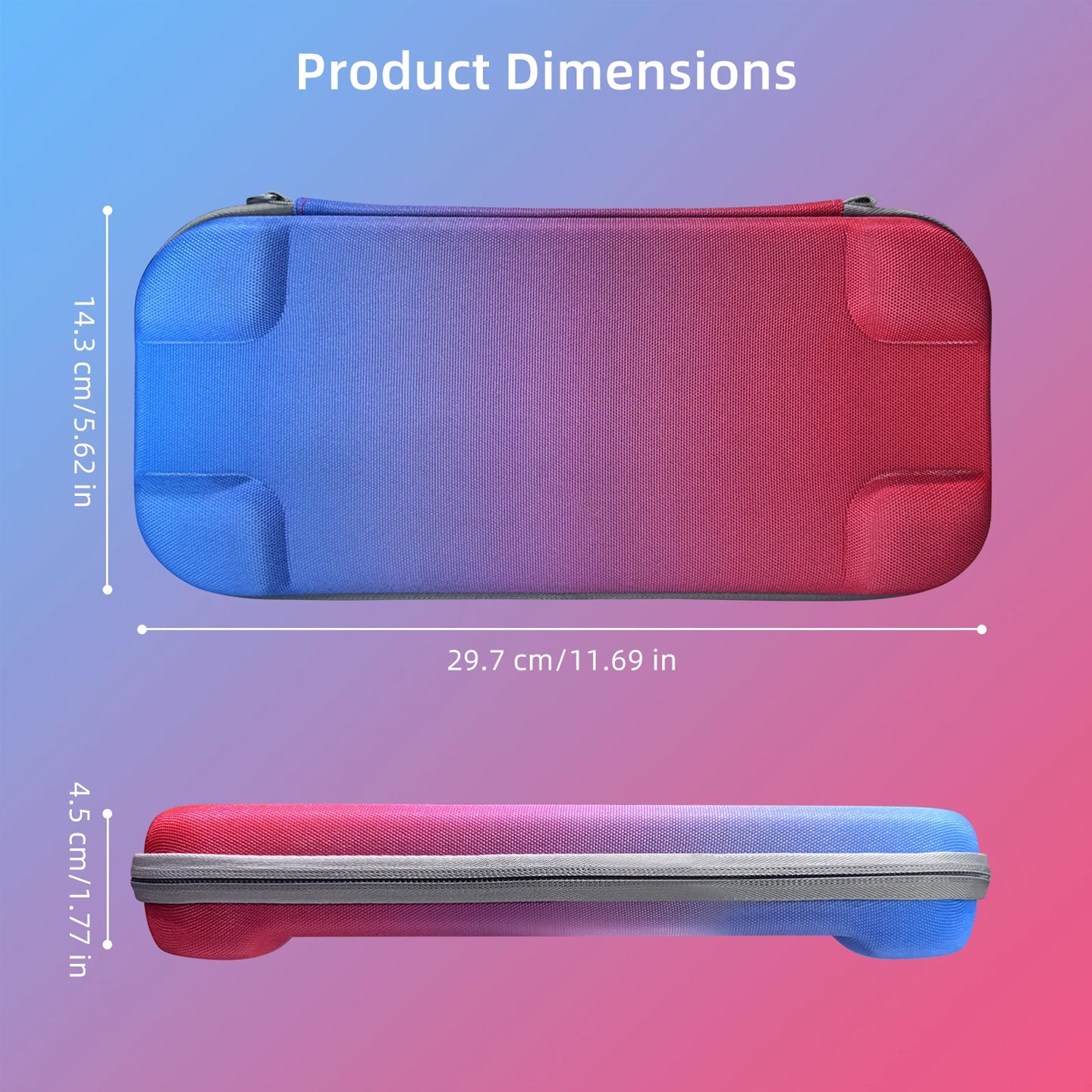 Portable Hard Shell Travel Case for Nintendo Switch/Switch Lite/OLED - Game Card Slots & Accessory Pocket(Gradient gray and white)