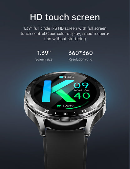 2-in-1 Smartwatch with Built-in TWS Earphones - IP67 Waterproof, Health Monitoring & CNC Metal Design(Green leather)