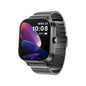 Smartwatch with Built-in TWS Earbuds & Silicone Sleeve - 2.01 HD Screen  Health Monitoring Bluetooth Calls & Music(Black steel belt)"