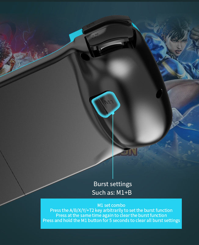 Portable Telescopic Mobile Game Controller - Bluetooth 5.0, iOS/Android/PC Compatible, 400mAh Battery(black)