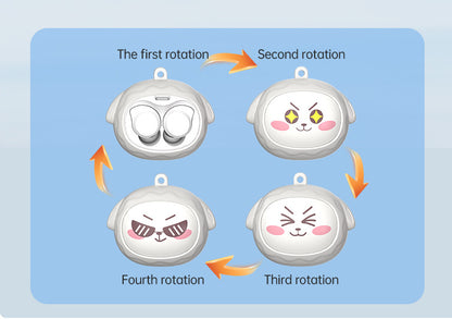 Fun Face-Changing TWS Earbuds with Rotating Case - Bluetooth 5.4, High-Quality Sound(Light Blue)