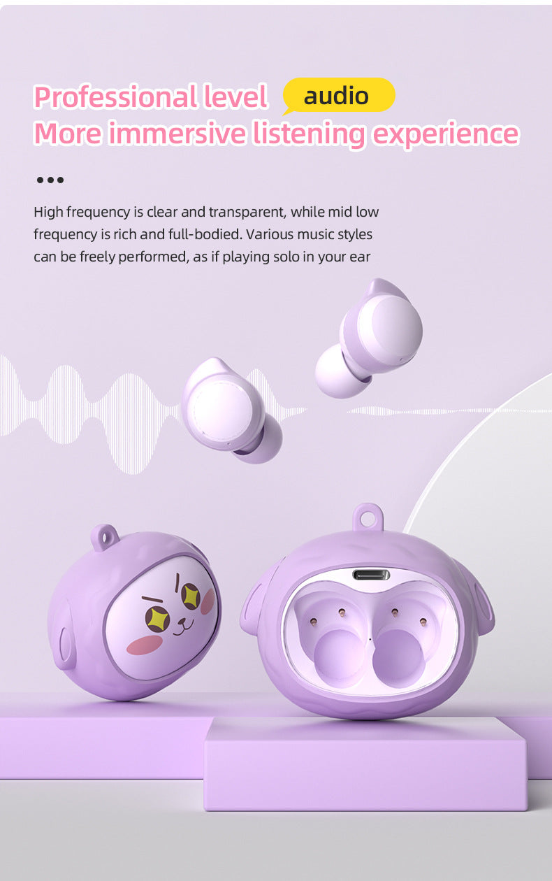 Fun Face-Changing TWS Earbuds with Rotating Case - Bluetooth 5.4, High-Quality Sound(white)
