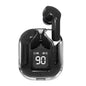 Transparent Capsule TWS Earbuds with LED Digital Display - Bluetooth 5.3, IPX4 Waterproof, Type-C Charging(black)