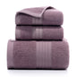 Premium Long-Staple Cotton Towel Set - 2 Hand Towels & 1 Bath Towel Gift Bundle(purple)