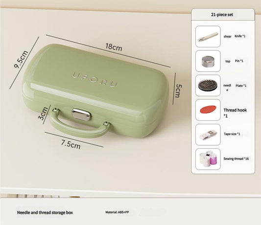 Complete Sewing Kit - Portable with Organized Compartments(green)