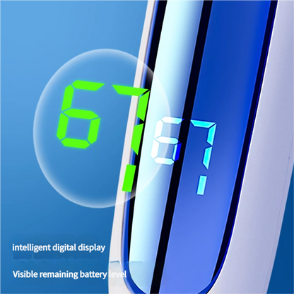 Rechargeable Electric Foot File with LCD Display - 3 Grit Heads & Waterproof Design(blue)