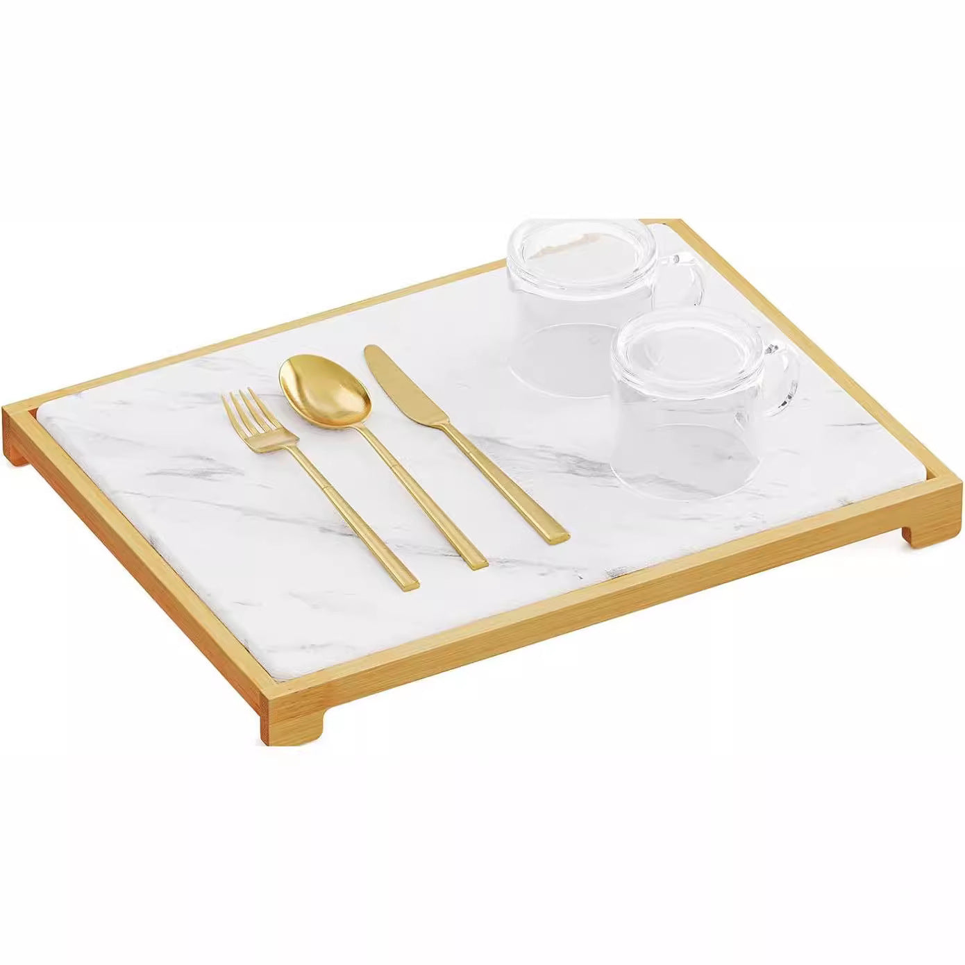 Instant Dry Stone Dish Drying Mat with Bamboo Rack - 2 Ways to Use, Quick Absorbent & Stylish(grey)