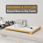 Instant Dry Stone Dish Drying Mat with Bamboo Rack - 2 Ways to Use, Quick Absorbent & Stylish(white)