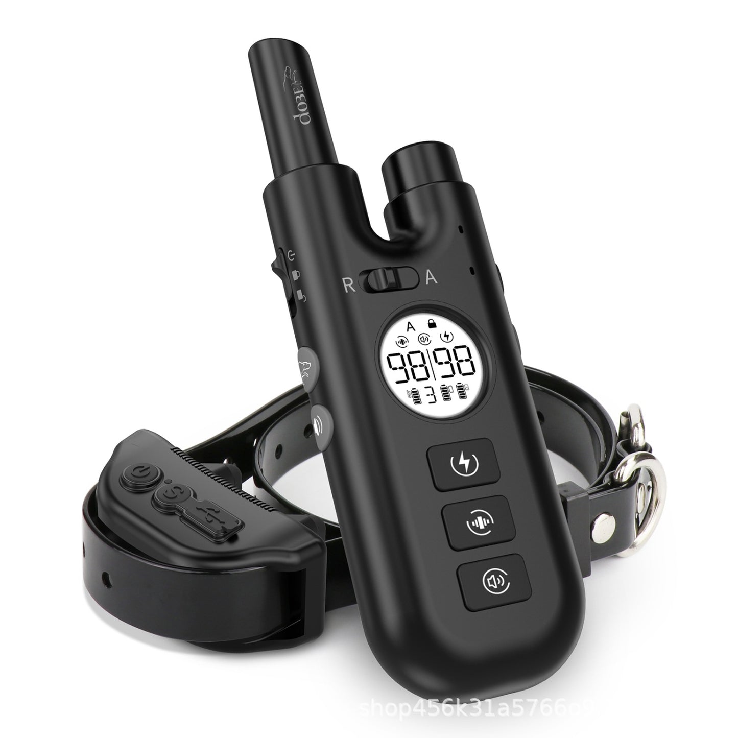 Professional 2-in-1 Dog Training & Anti-Bark Collar with Remote - Rechargeable, 3 Modes & 0-99 Levels(black)