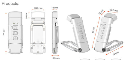Portable Clip-On LED Reading Light - USB Rechargeable, 3 Color Modes & 5 Brightness Levels(white)