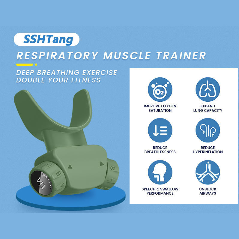 Smart Respiratory Muscle Trainer - App-Guided Breathing Exercise Device with Adjustable Resistance(white)